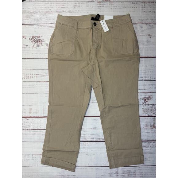 Lane Bryant Pants - Lane Bryant Straight Leg Pants Women's Size 14 Khaki Cuff Ankle NWT